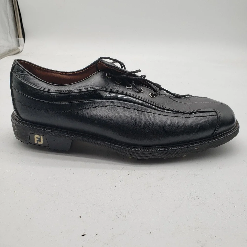 FootJoy Golf Shoes Mens Size 8 Black Leather Spiked Icon Athletic‎ 52366